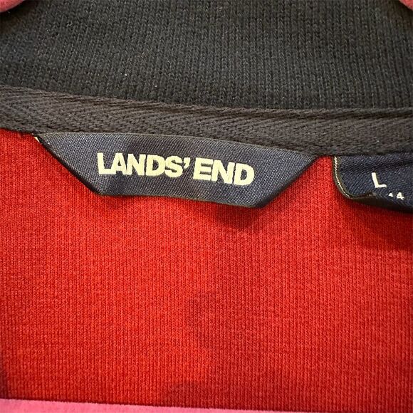 Lands End Men's Burgundy 1/4 Zip Pullover Sweater Size Large Casual - Picture 3 of 9